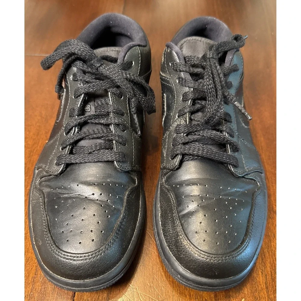 Nike Air Jordan 1 Low Triple Black 553558-017 Men's Size 8 Leather Sneakers